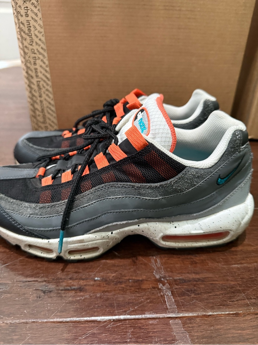 Nike Men's Gray and Orange Air Max  Sneakers